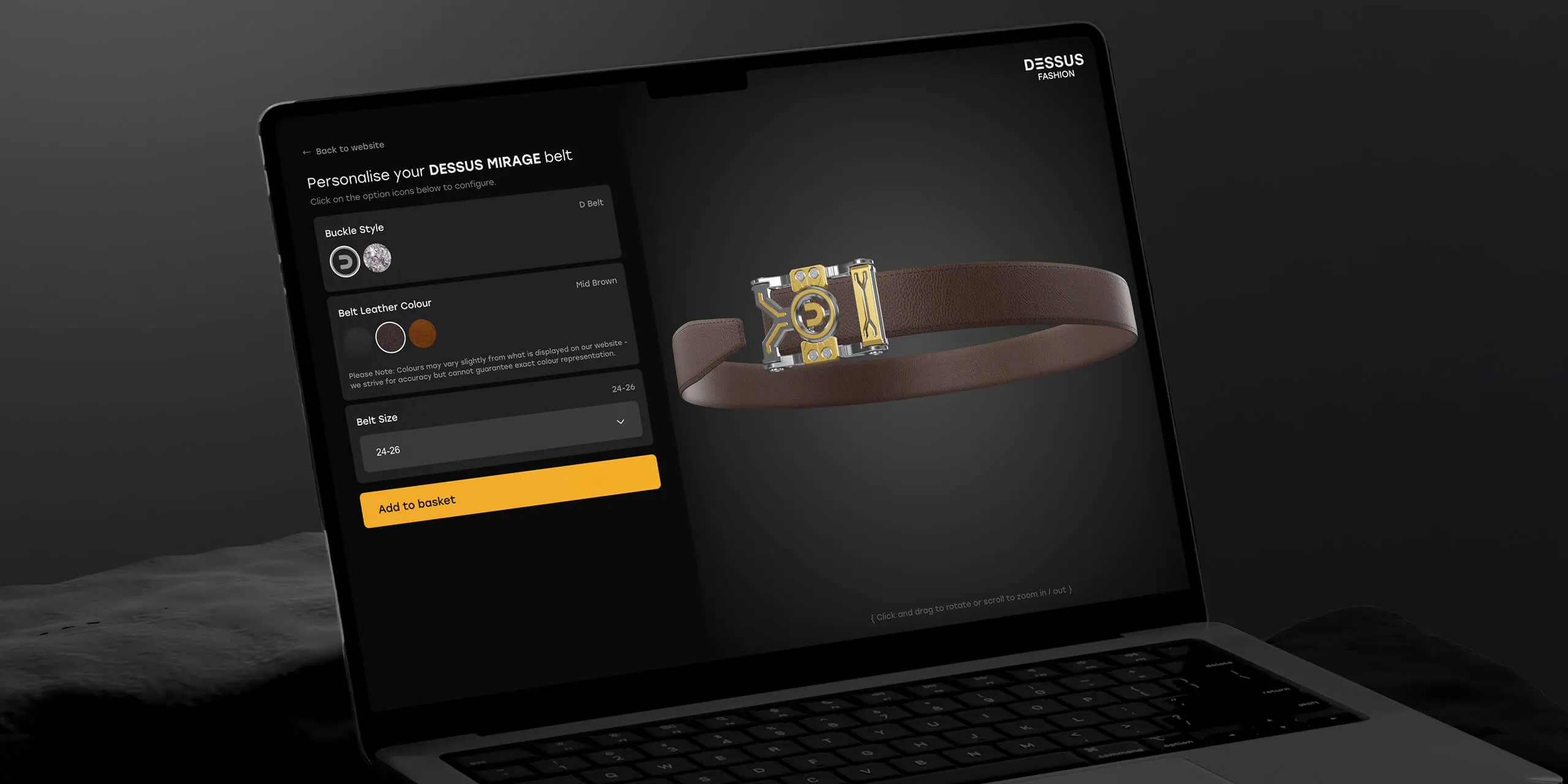 Product Configurator - Dessus Fashion Brand | Kensa