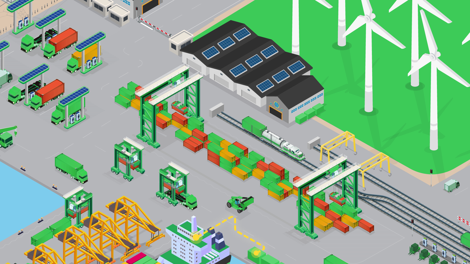 Smart Port Illustration | Kensa Design Agency